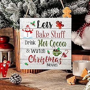 Blulu Christmas Hanging Wooden Sign Christmas Coffee Wall Decor Wood Ornament Xmas Candy Hanging Door Sign for Holiday Kitchen Home Coffee Party Decoration(null) Blulu Christmas Hanging Wooden Sign Christmas Coffee Wall Decor Wood Ornament Xmas Candy Hanging Door Sign for Holiday Kitchen Home Coffee Party Decorationnull