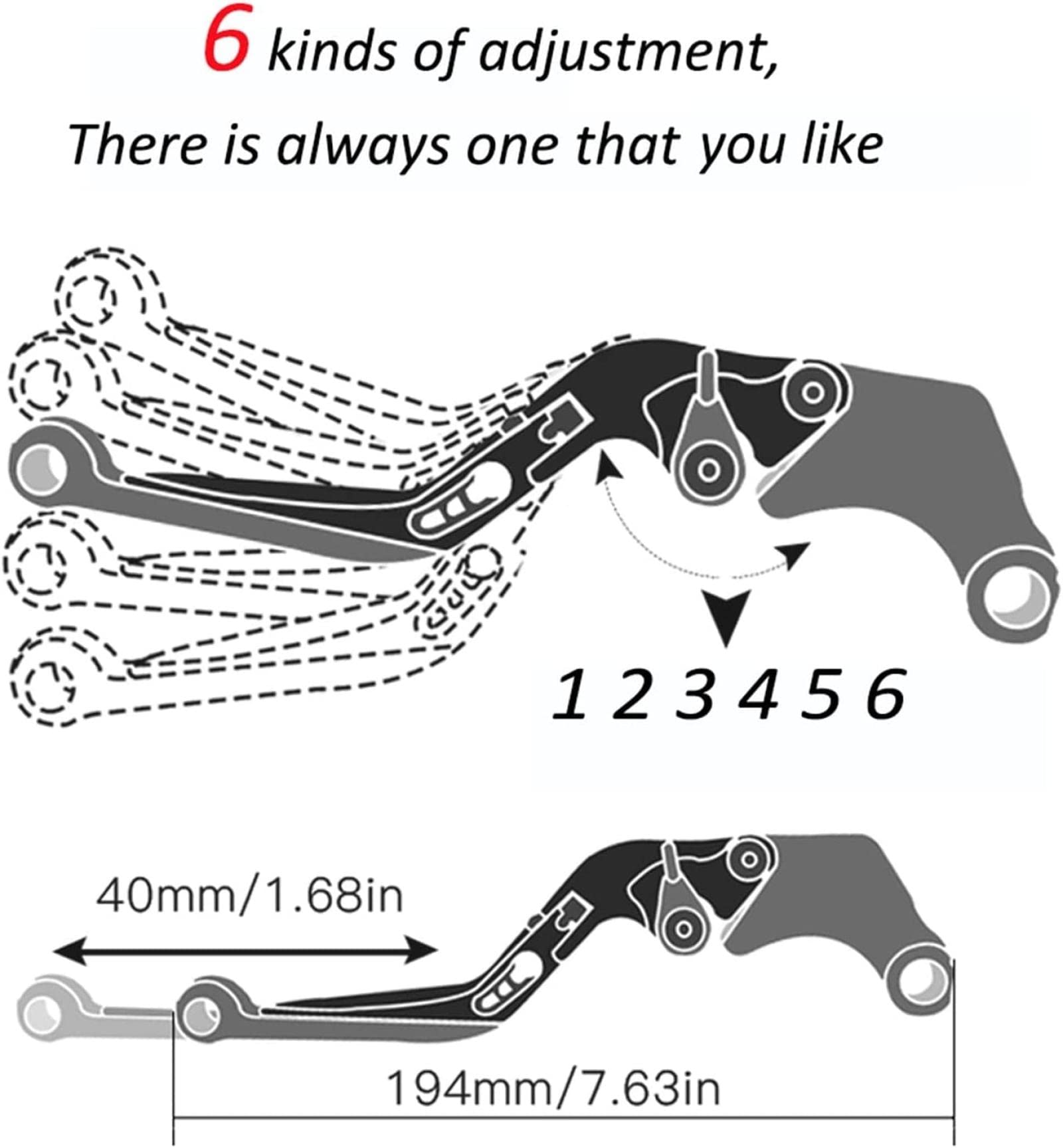 KKAIRA Palanca de Freno y Embrague para Honda CB599 CB600 Hornet CB 599 CB 600 1998-2006 CB919 CB 919 2002-2007 Palancas de Embrague de Freno Ajustables para Motocicleta