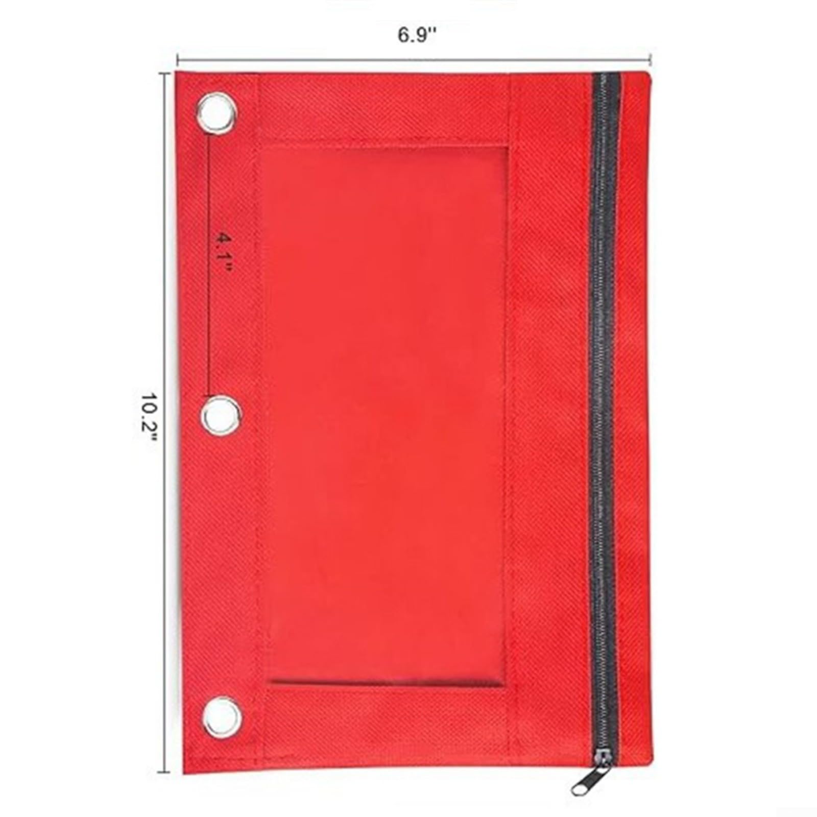 Estuche de 30 piezas con borde de 3 agujeros, lona con cremallera para archivadores, almacenamiento escolar y oficina