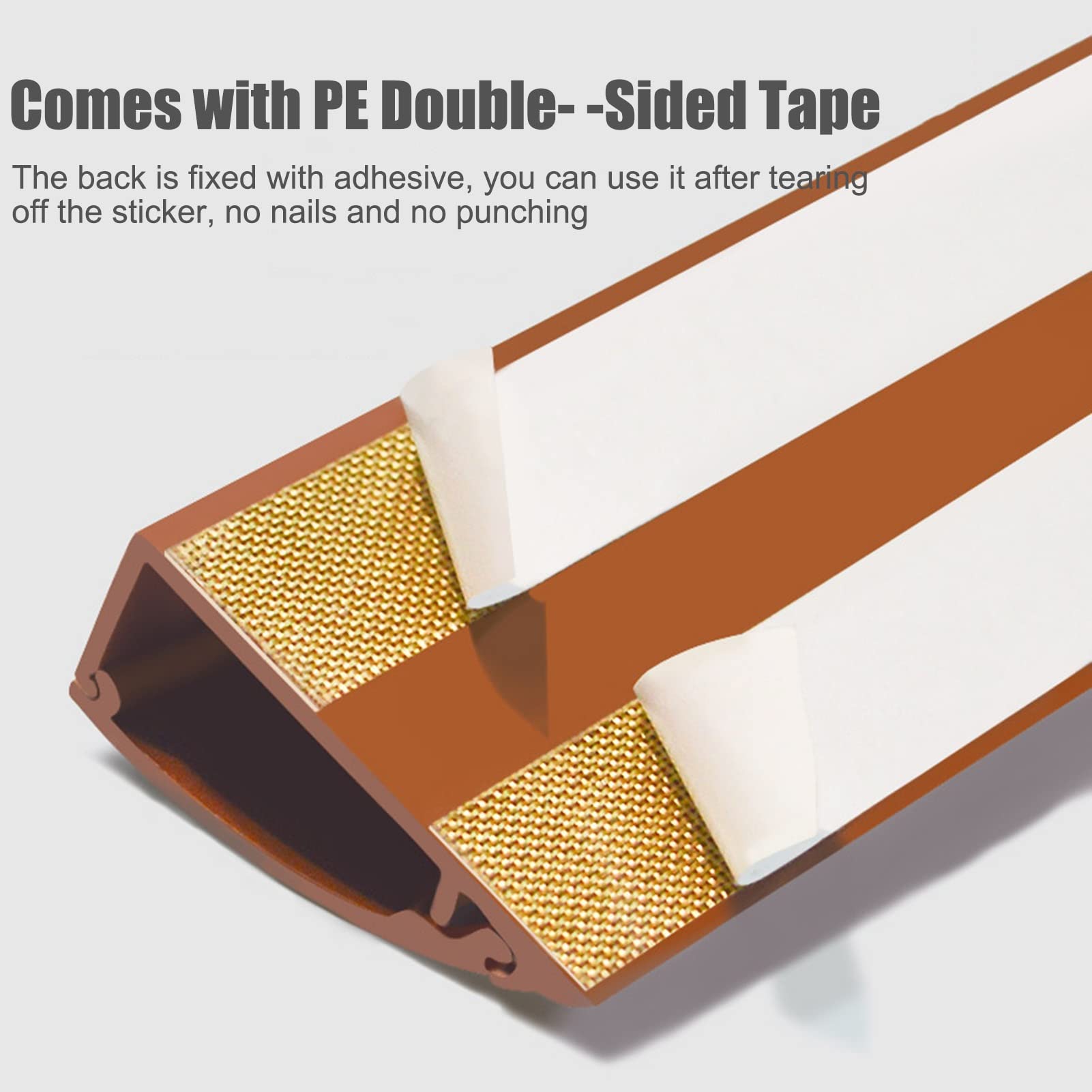 1M PVC-Bodenkabel, 2er-Pack | Mehrfarbige 20 x 45 mm Bodenkabelabdeckung(A)