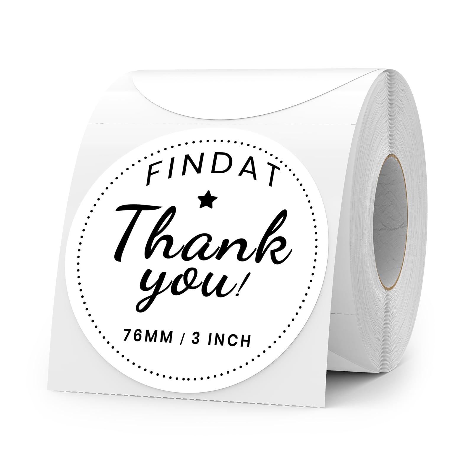 FINDAT White Round Thermal Labels 3 Inch Circle Stickers Vinyl Direct Waterproof Multi-Purpose Self-Adhesive Removable Name Tags for QR Code Barcode DIY Logo 500 PCS
