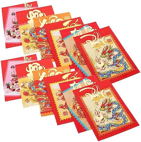 2x 6 Sobres Rojos Del Año Nuevo Lunar Chino, Paquete Rojo De Boda Sobres Personalizados Para Dinero De La Para Aniversario De Vacaciones De Boda 2 Piezas