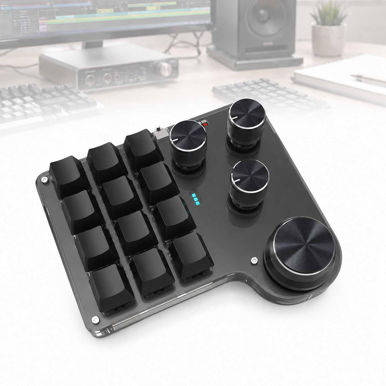Mini Tastiera Meccanica Da Gioco Macro, Tastierino Meccanico Industriale Personalizzabile, 12 Tasti, 4 Manopole, RGB, Memoria Per Gaming, Editing E Ufficio