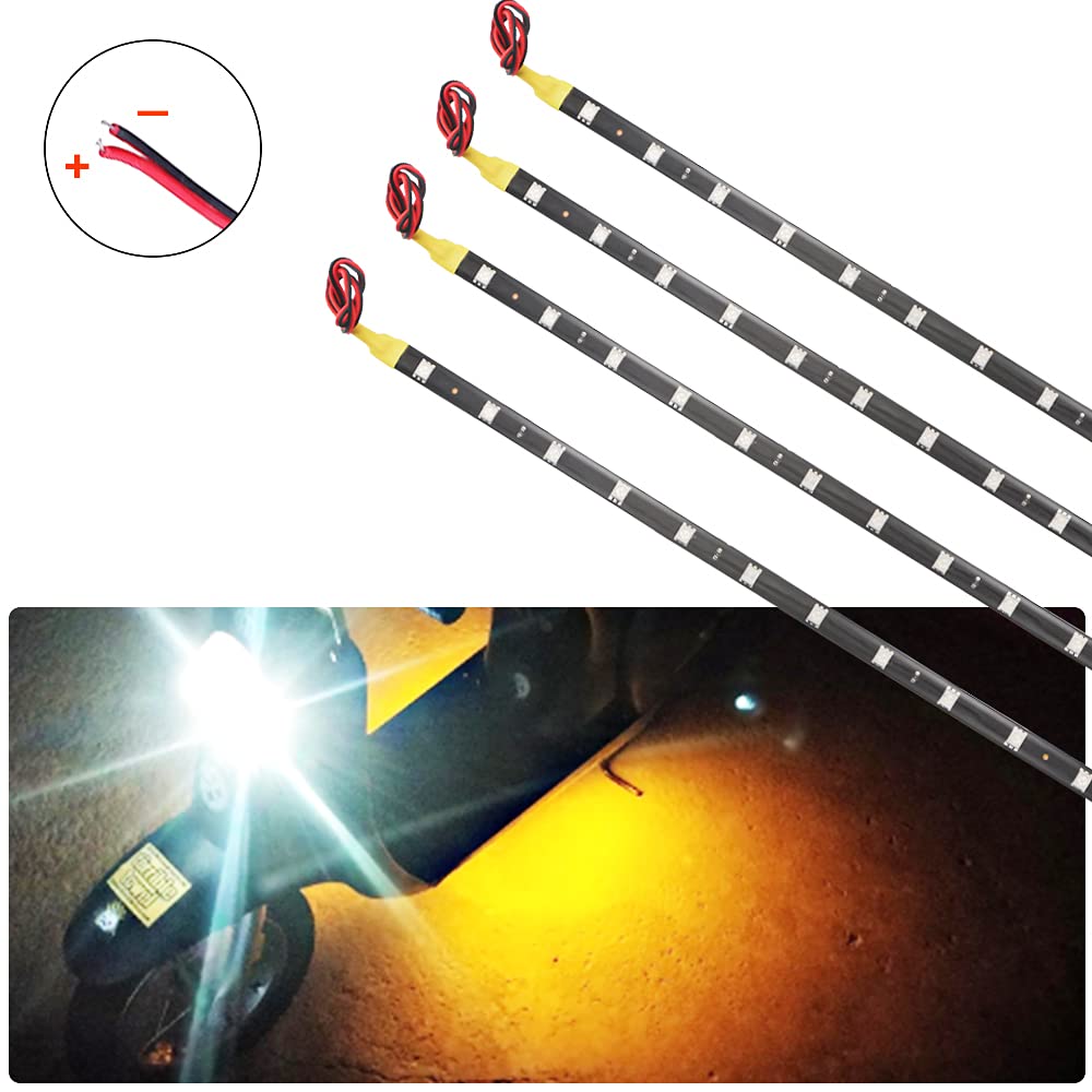 6 Strisce LED Gialle 30 Cm Impermeabili IP67 - Per Auto, Moto, 12V, 5050 SMD - Foto 4