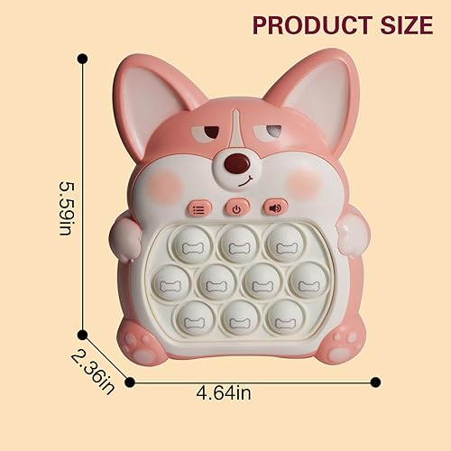 Miniatura 4 de Juguete de empuje rápido con luces y patrones emergentes, divertido juego multijugador para toda la familia (rosa corgi)