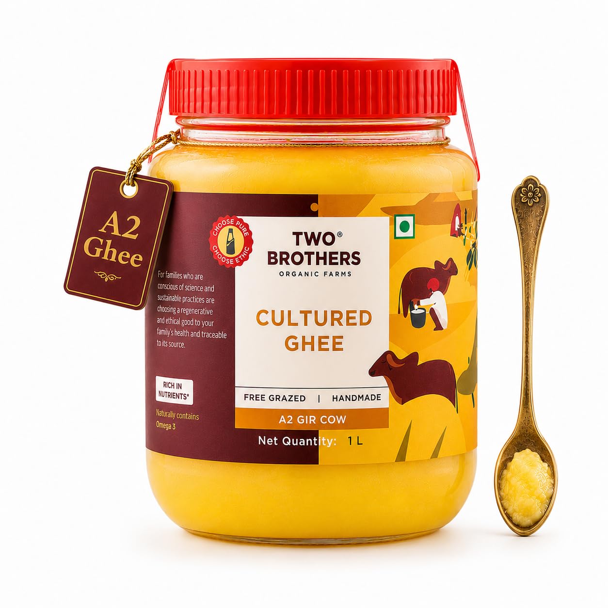 Amazon.com : A2 Ghee Butter Organic Grass Fed from Gir Cow | Gut