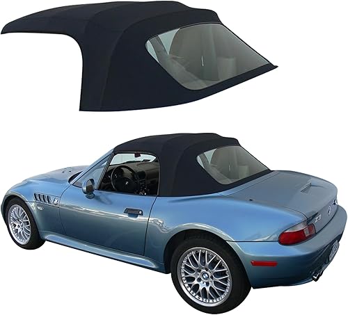Sierra Auto Tops Convertible Top Reemplazo para BMW 1996-2002 Z3, Sun-Fast Canvas, negro, ventana de plástico