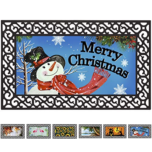 Attraction Design Snowman Christmas Doormat, 17.7