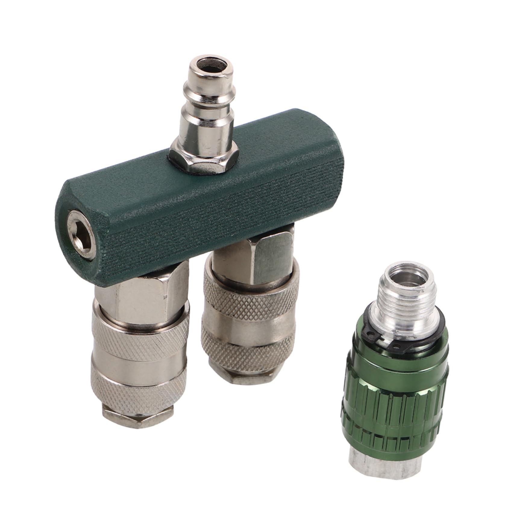 PRETYZOOM 4 Piezas Conector rápido ajuste de divisor neumático rápido Manguera de aire Splitter de rápida accesorios de aire de rápida hierro niquelado