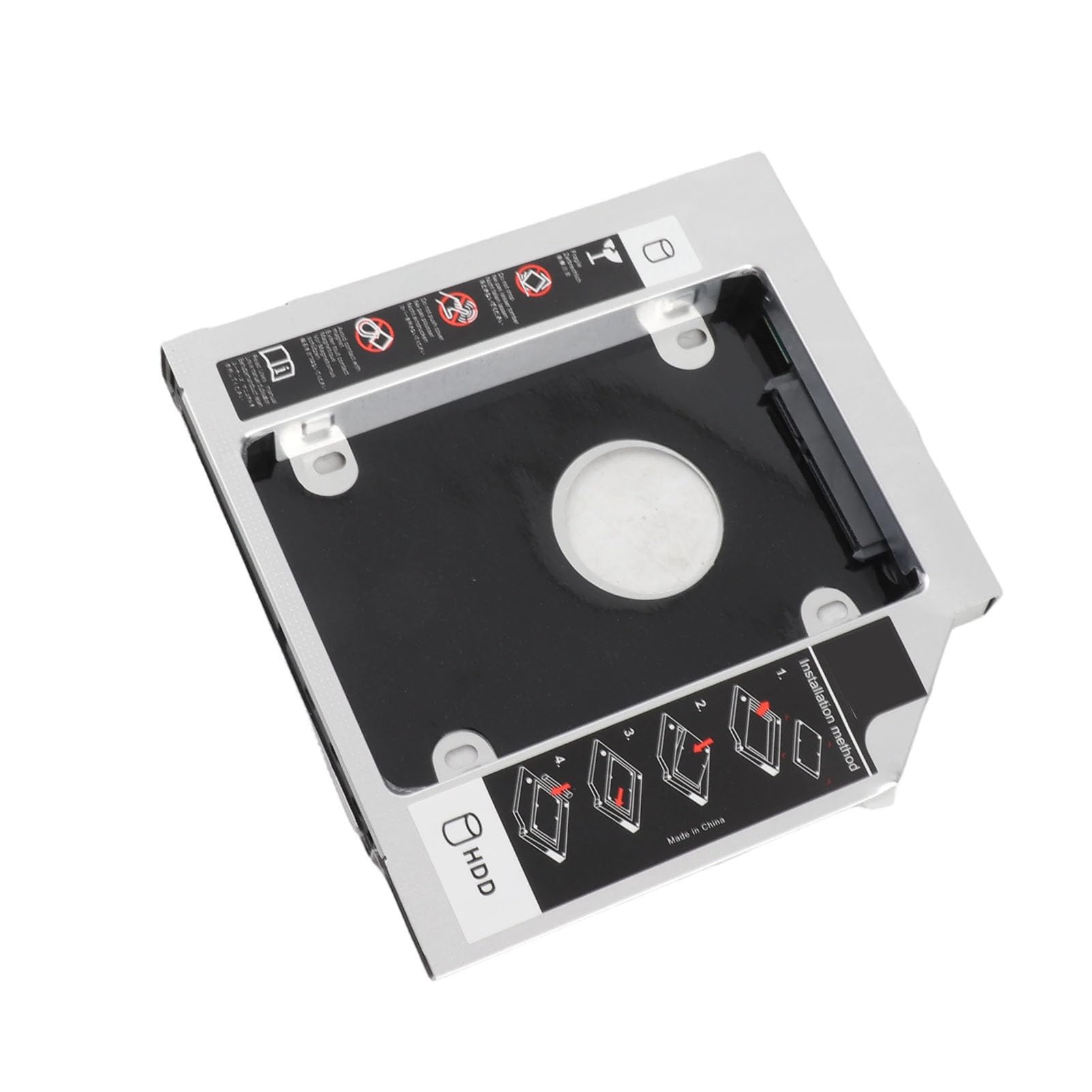 FestplattenFach, 12,7-mm-Aluminium-SATA-Festplatten-SSD-Gehäuse Festplattenschacht-Unterstützung Festplatte 2.5 Festplatte SATA-SATAII-SDD-CD-ROM, universeller optischer DVD-Adapter