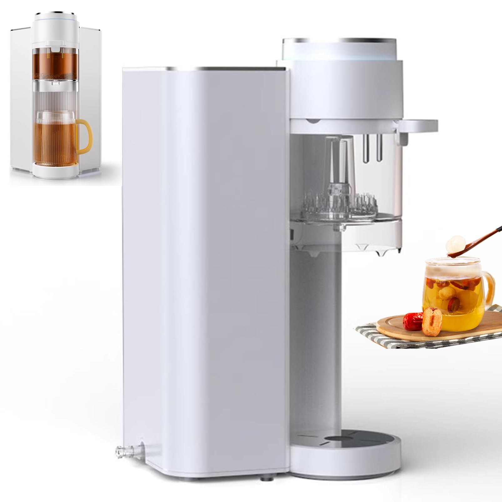 Distributeur d'eau chaude instantanée, machine à thé automatique avec 5 réglages de température (25 ° C-100 °C), distributeur d'eau chaude et froide pour la maison ou le bureau