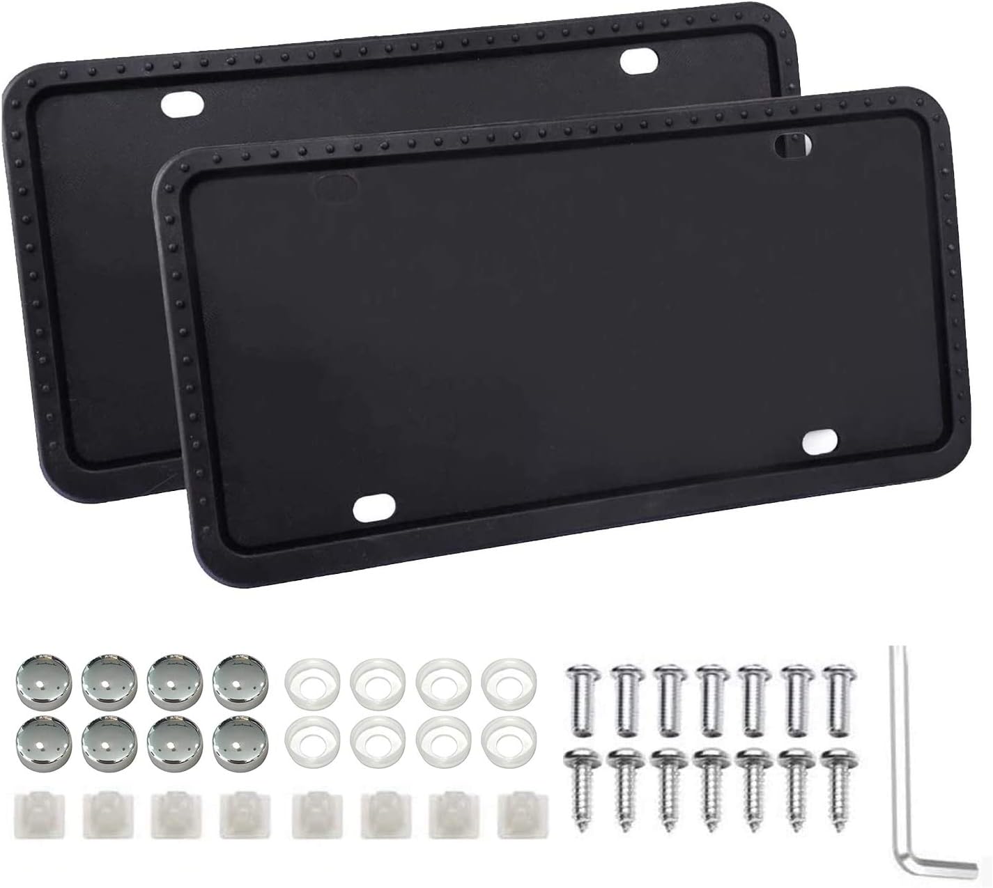 License Plate Frame Cover Silicone 2 Pack, License Plate Cover with