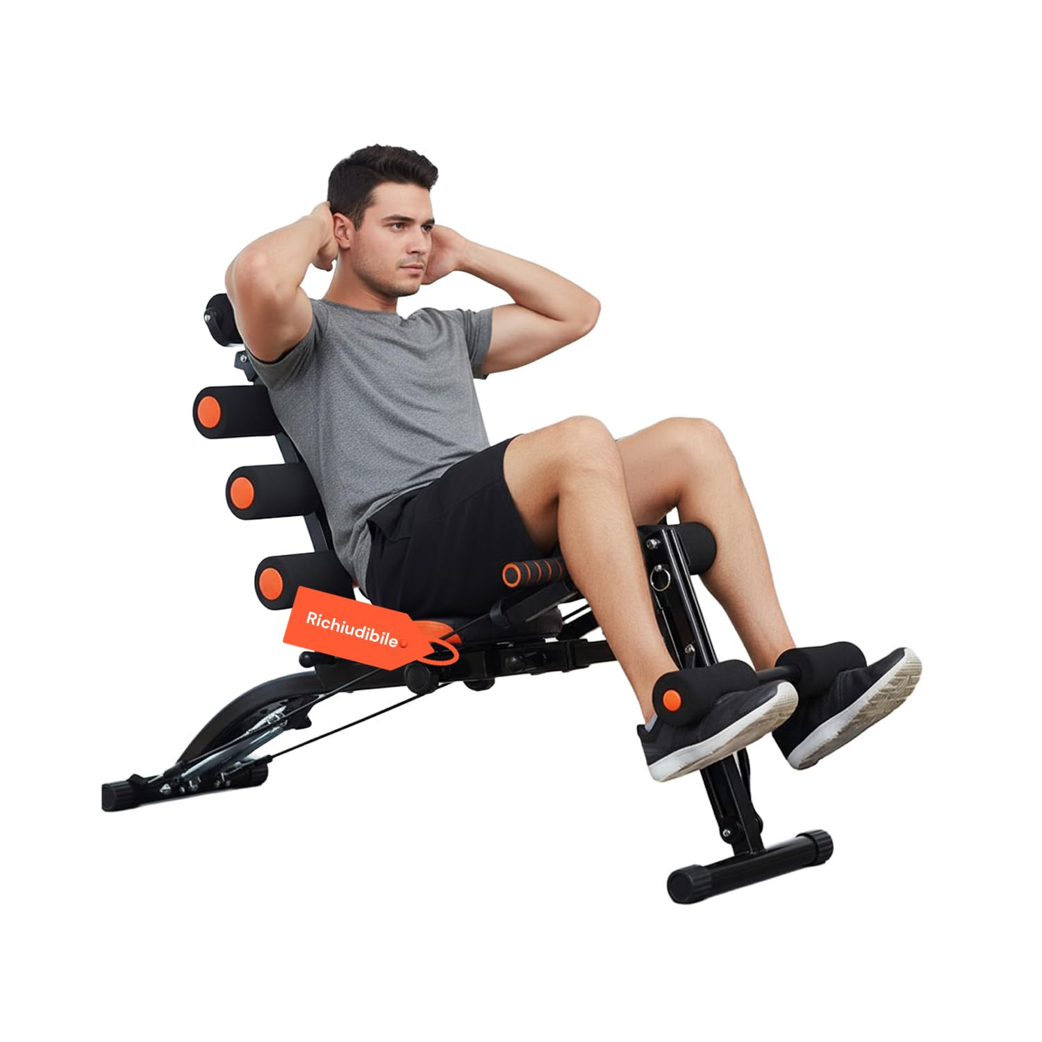 Avilia – Panca Palestra Multifunzionale 22 in 1 per Allenamento Completo a Casa con Schienale Inclinabile, Sedile Girevole, Estensori Elastici e Struttura Pieghevole Salvaspazio