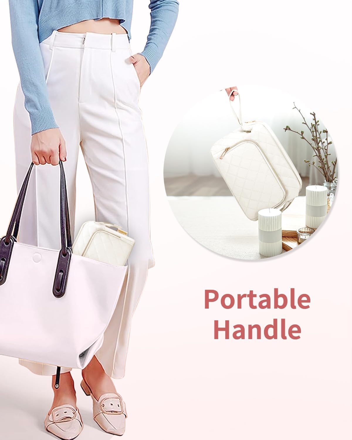 Wandering Nature Makeup Bag,Quilted Make up Bags for Women,Wide-Open Cosmetic Bag, Large Makeup Organizer Case, Travel Pouch for Travel Essentials Toiletries Accessories Brushes, Patent Pending 8 61Xh8q3C iL. AC SL1500