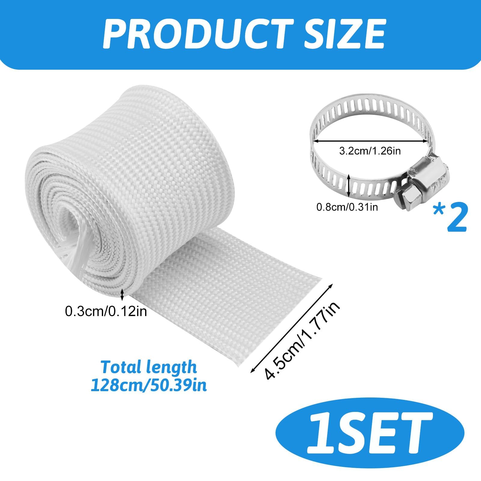 alwaiiz Afgasslang voor stroomgenerator, 25 mm, 200 cm, wit, isolatie