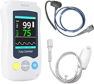 Continuous Pulse Oximeter Fingertip, Medical Grade Accuracy Pulse Oximeters for Baby Fast Reading for SpO2 and Pulse Rate Overnight Monitoring Infant Handheld Blood Oxygen Saturation Monitor for Adults and Kids