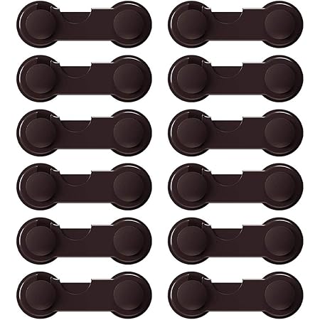 Amazon ベビーガード 12個入り ドアロック ストッパー とびらロック ドア 戸棚 引き出し キャビネットロック チャイルドロック 安全ロック ワンタッチ回転式 指はさみ防止 いたずら防止 開閉禁止 地震対策 ブラウン By Horyku ドアロック ストッパー ベビー