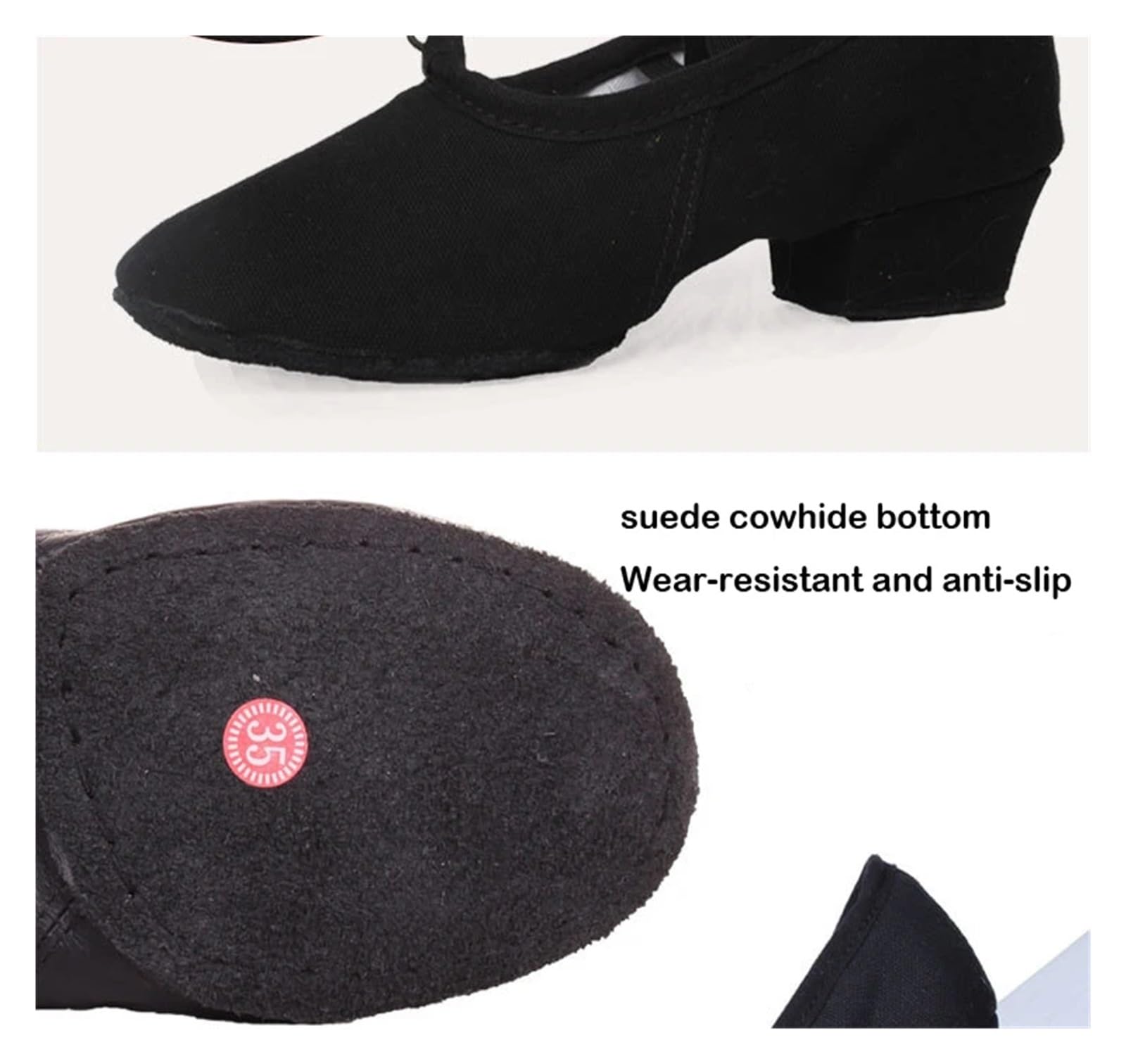 Scarpe Danza Classica Bambina Scarpe da Ballo da Sala morbide con Tacco Basso in Tela for Insegnanti, Scarpe da Ballo for Salsa, Tango e Balletto, da Donna