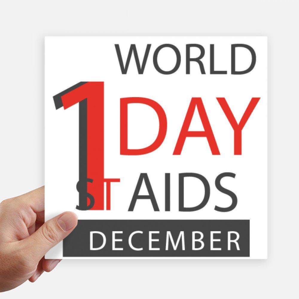 Decal HIV 20cm autocollant carré Journée Mondiale du SIDA 4Pcs
