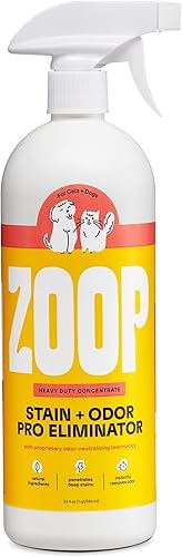 Zoop Spray eliminador de manchas y olores para mascotas, limpiador enzimático para orina de perro, orina de gato, fórmula segura y resistente.