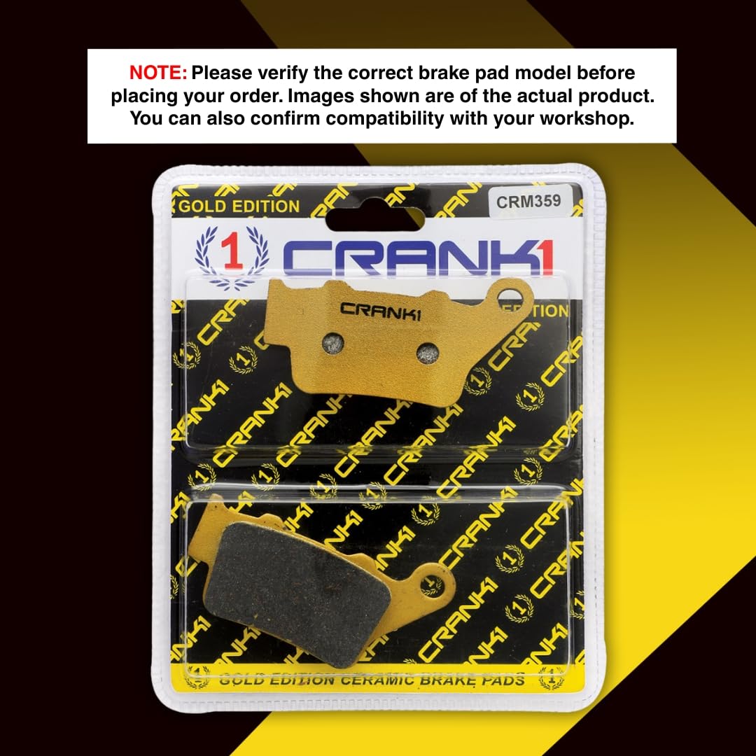 CRANK ONE Ceramic Brake Pads Compatible For Yezdi Adventure (2022-2025) | Rear | CRM359 | 1 Set | Smooth Braking | Heat Resistant | Long Life | Disc Friendly 1