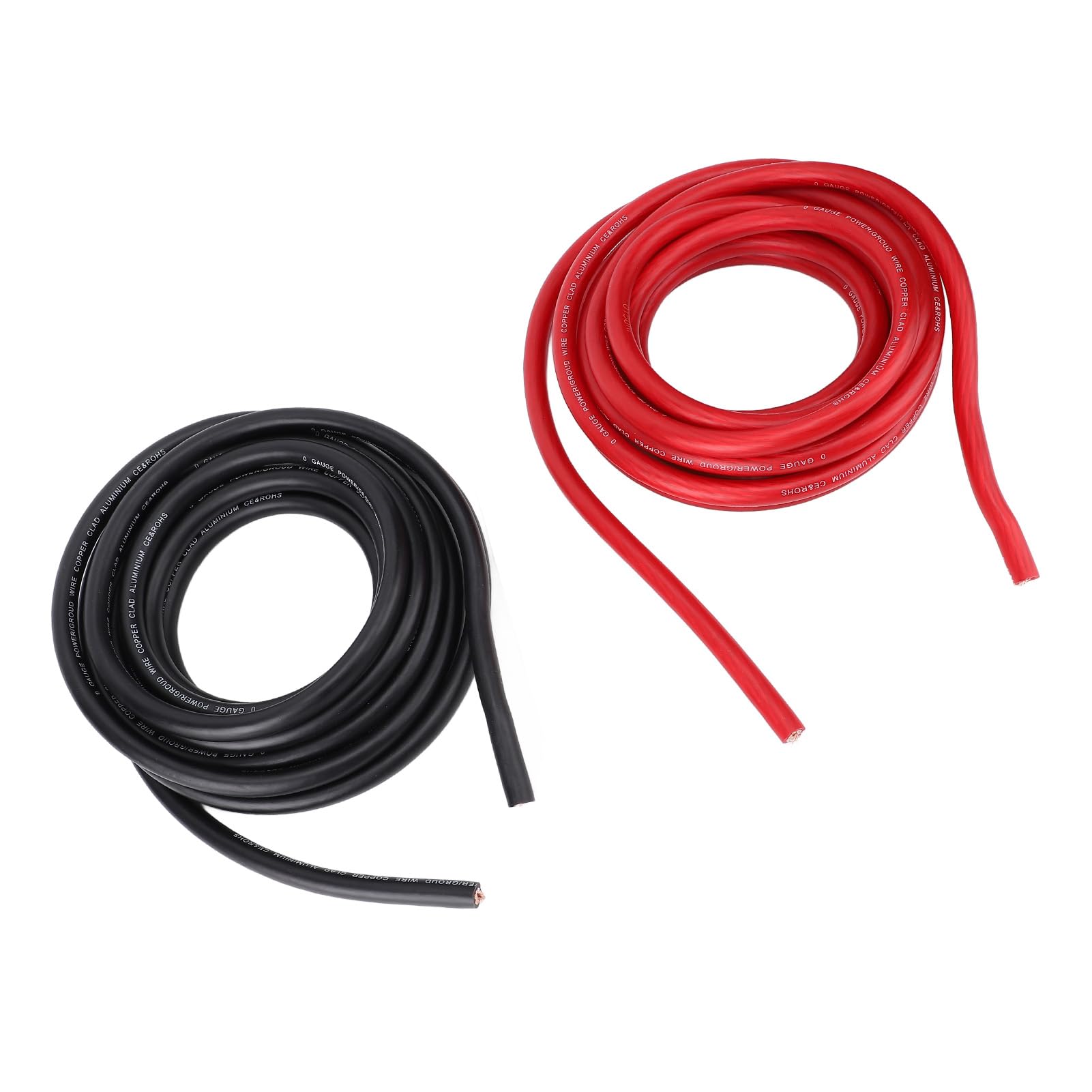 Generic Kabel Zasilający 1/0AWG 20 Stóp Czerwony Czarny Trwały Elastyczny Przewód do Samochodowego Systemu Dźwiękowego z Rurkami Miedzianymi i Termokurczliwymi