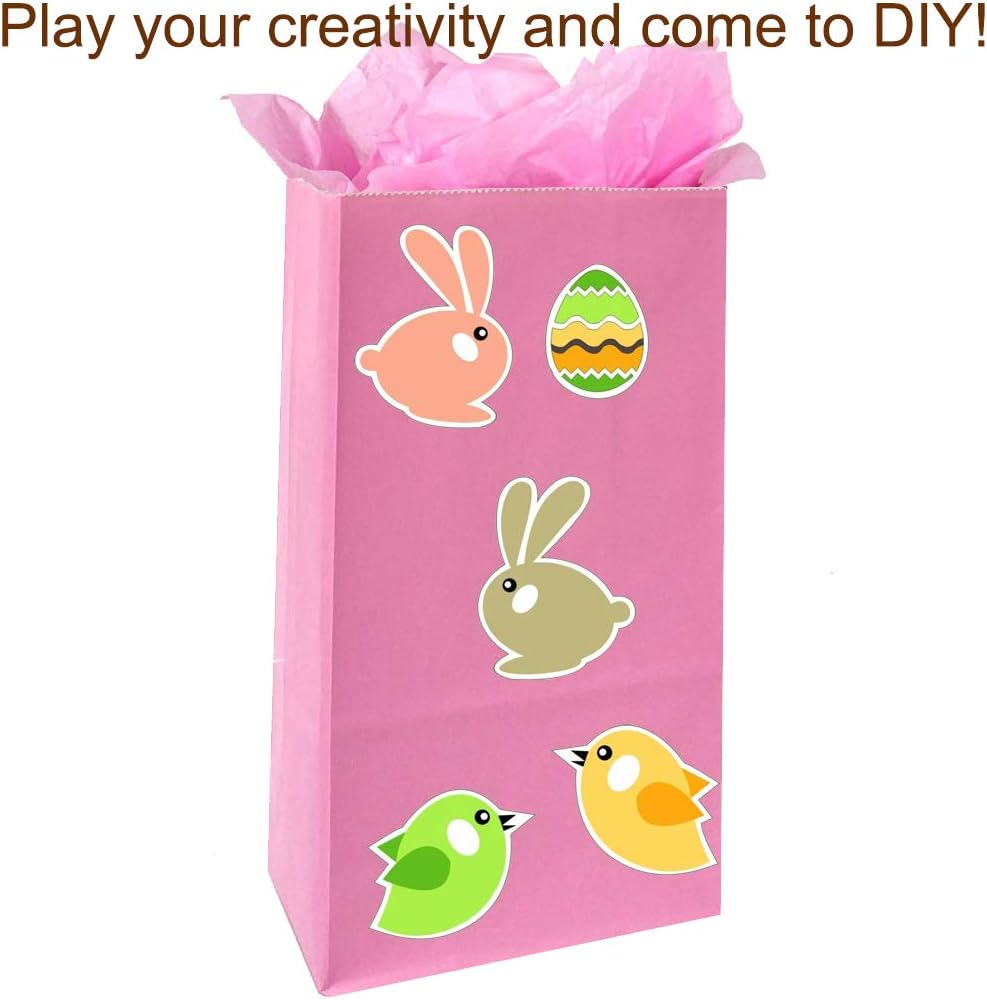 KEYYOOMY Mini Bright Color Paper Bags Pink Party Favor Bags Small Party Goodie Bag Paper Lunch Bag (Pink, 50 CT, 3.5 X 2.4 X 7.1 In) - Image 6