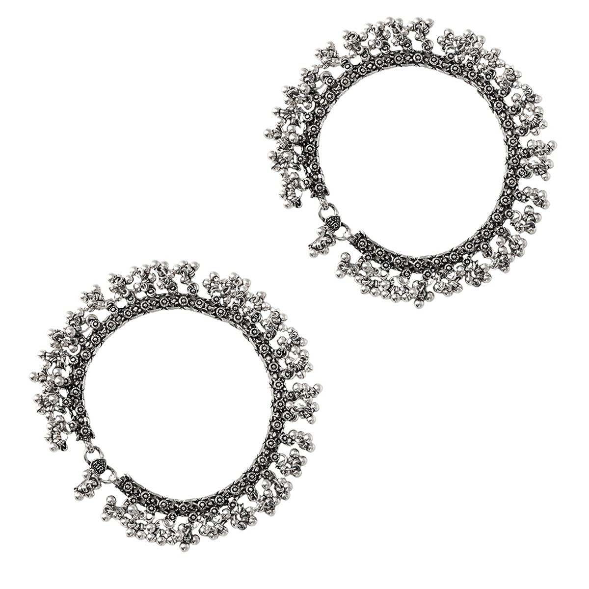 Teejh Ela Silver Oxidised Ghungroo Anklet for Women (B09D7HNK4C) Amazon Price History, Amazon Price Tracker
