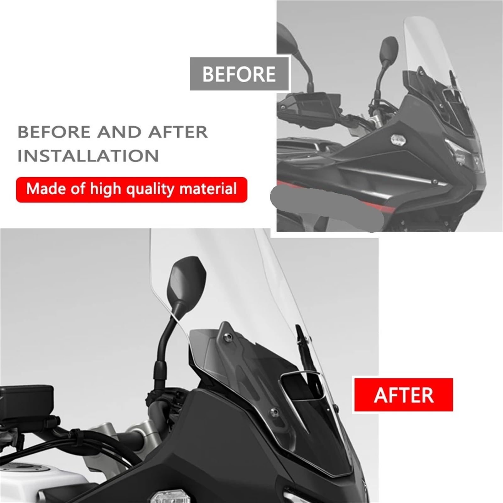 Wiatrochron motocyklowy Pasuje do Honda Transalp XL750 2025-2026: przednia szyba, deflektor wiatrowy(Clear)