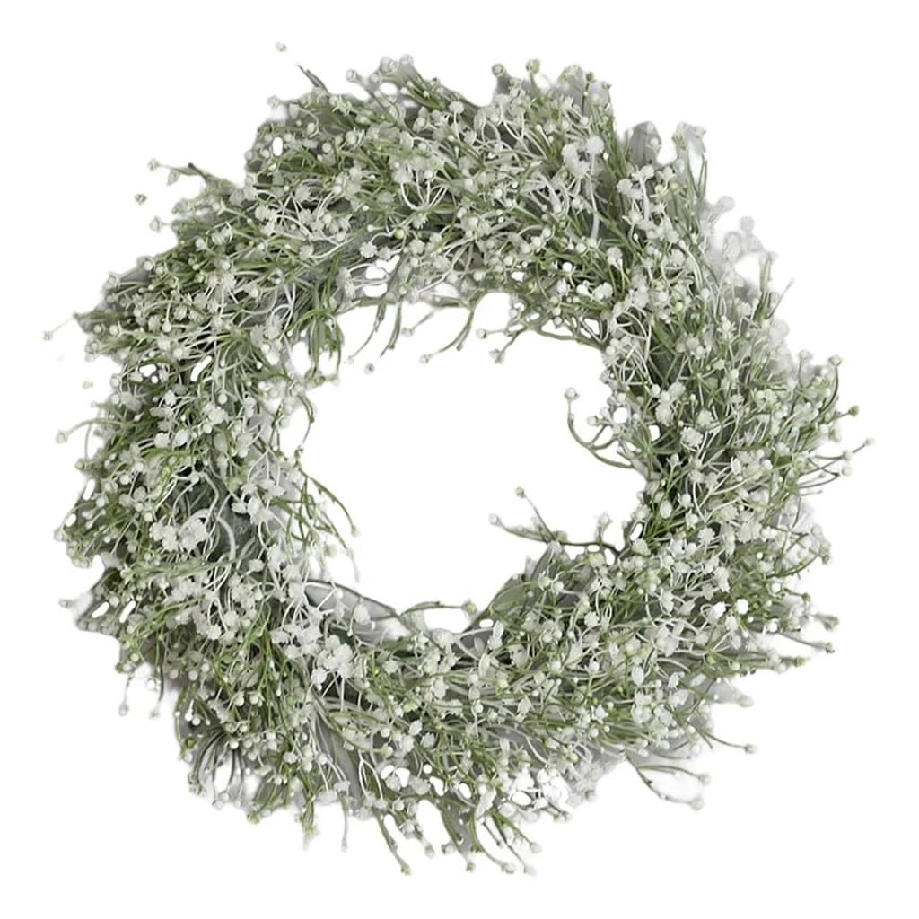 Couronne de fleurs fragmentées blanches déco murale suspendue guirlande de porte