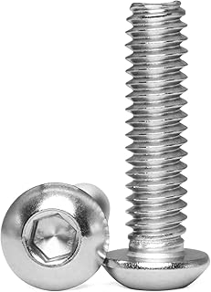 Cicidorai 1/4-20 x 1-1/2" Button Head Socket Cap Screws Bolts, 304 Stainless Steel 18-8, Allen Socket Drive, Bright Finish, Full Machine Threads, Quantity 25