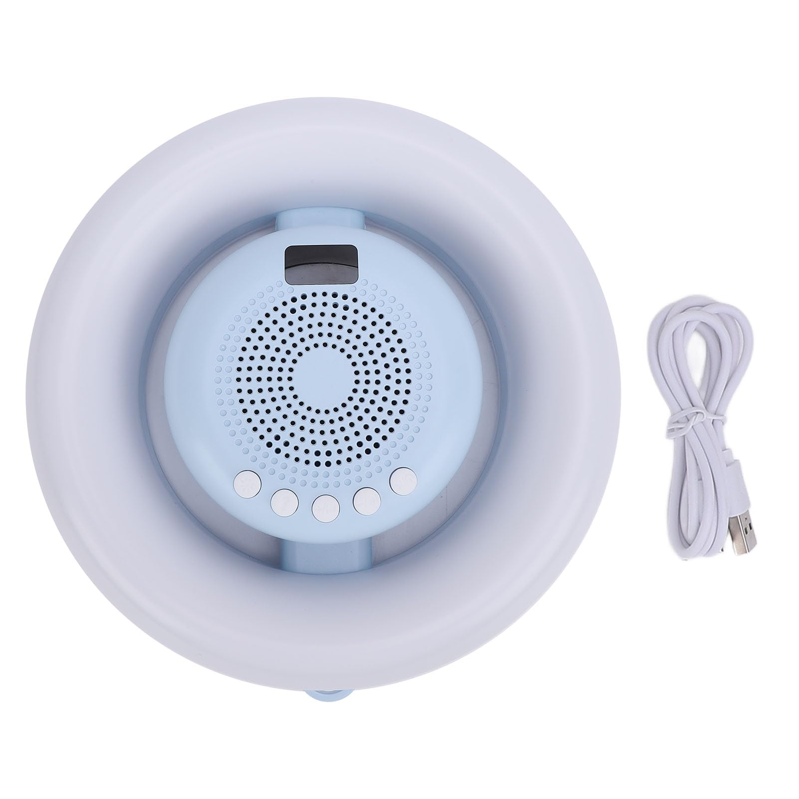 Luocute Pływający Głośnik Basenowy z światłami RGB, Wyświetlanie Temperatury IP65 Water Pordelable Głośnik Basenowy na Zewnątrz (BLUE)