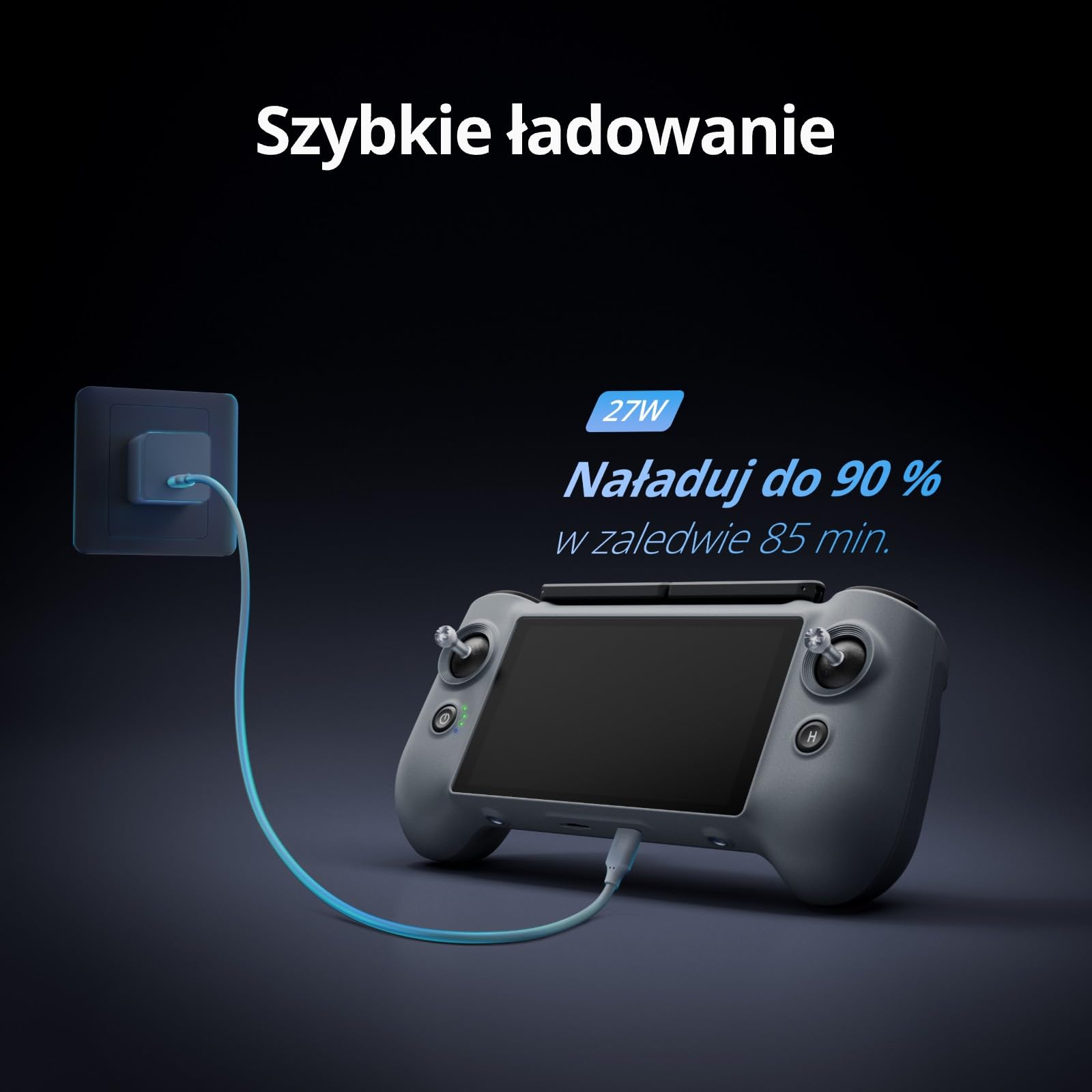 Potensic PTD 1 kontroler z ekranem Full-HD 5,5" 1080P, transmisja 10 km, akumulator 6400 mAh, pamięć 32 GB, kompatybilny z dronem ATOM 2