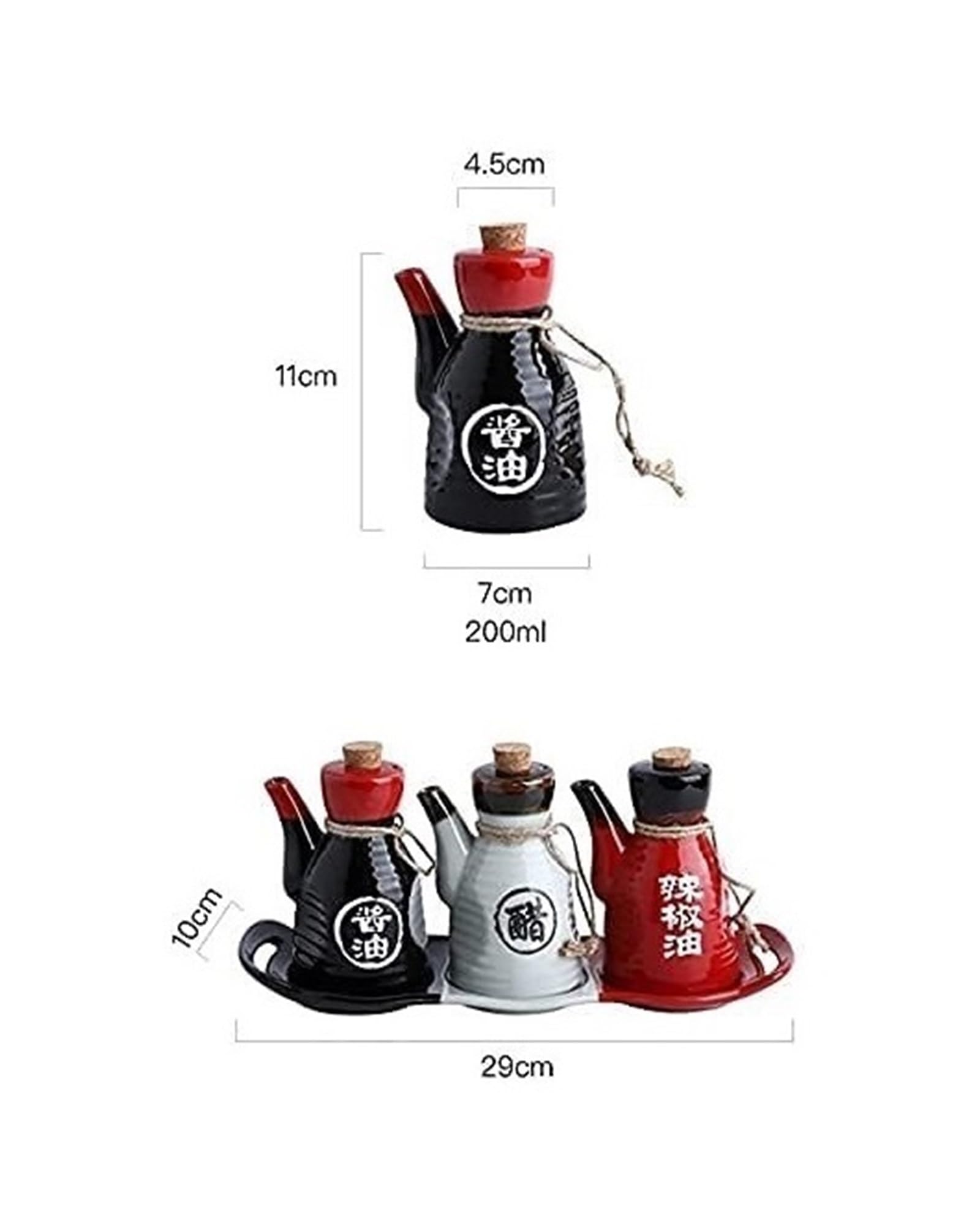 Distributore di Olio e aceto, Bottiglia di Salsa in Ceramica in Stile Europeo, Bottiglia di Ceramica, ampolla per Salsa di soia o aceto con versatore per la Cucina
