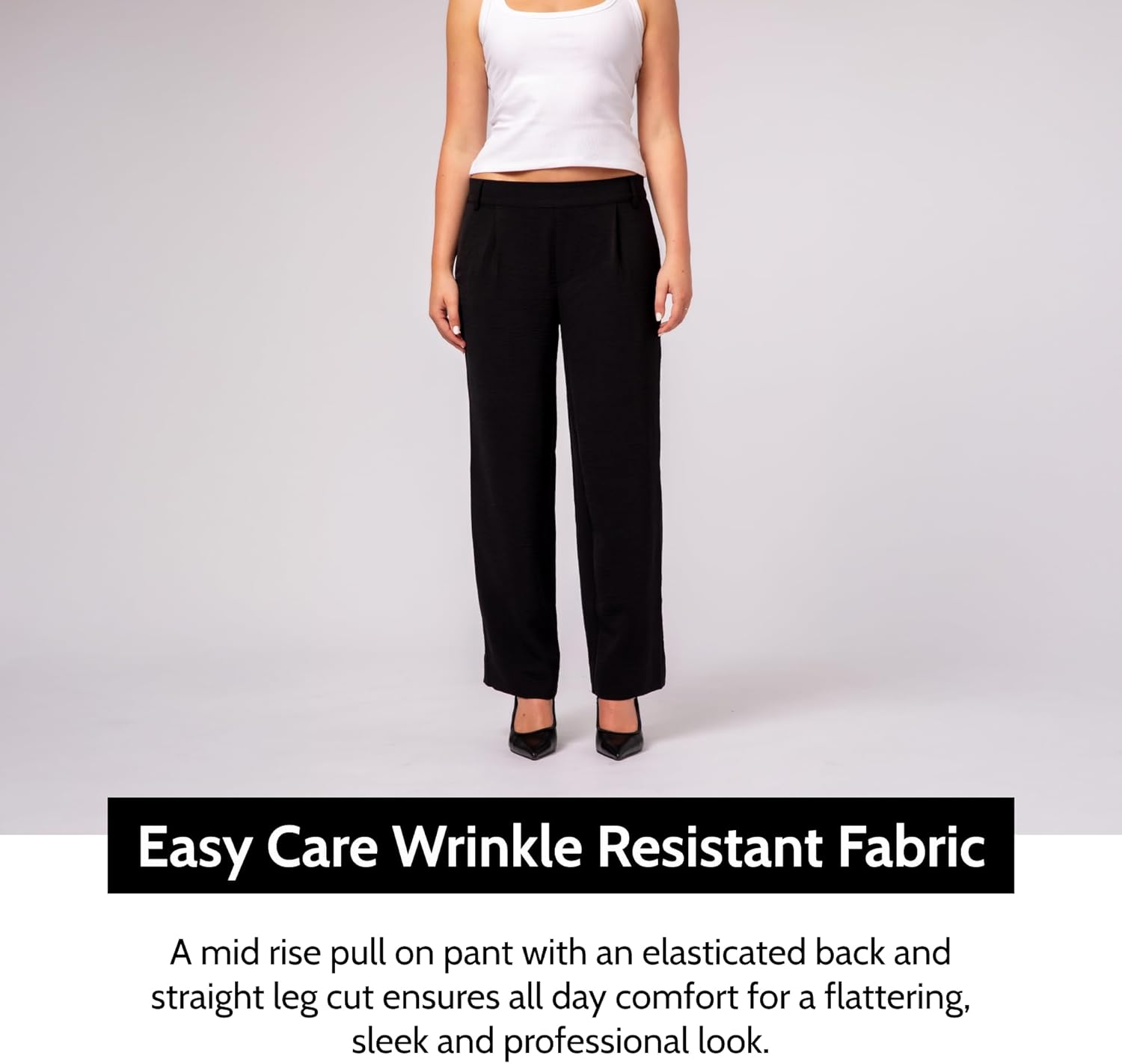 YORK & LANE Womens Packable Travel Pants, Comfortable and Wash Friendly, Wrinkle Resistant