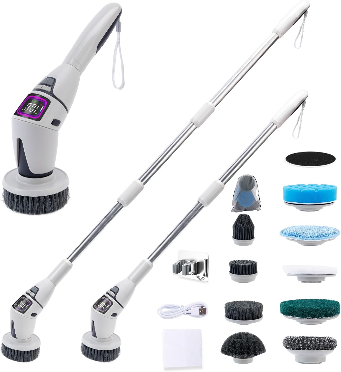 SpinWiz 2025 Modelo 10 en 1 – Limpiador eléctrico giratorio con 10 cepillos reemplazables  Cepillo giratorio para limpieza  Batería mejorada