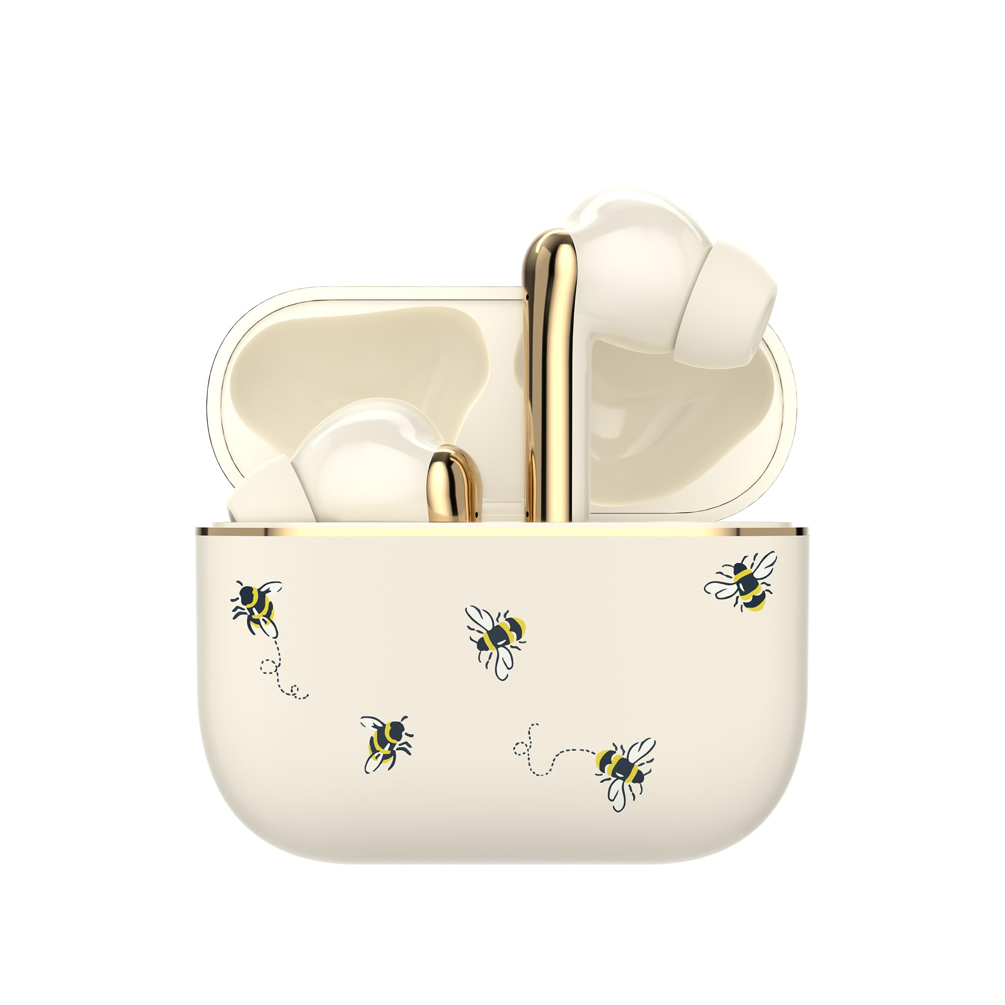 VQ Cath Kidston Skylark TWS Auriculares Inalambricos Bluetooth 5.4 con Elegante Estampado Aplicado a Mano - Cascos Inalambricos con Reducción de Ruido ENC, Micrófono HD, Batería de 40 Horas