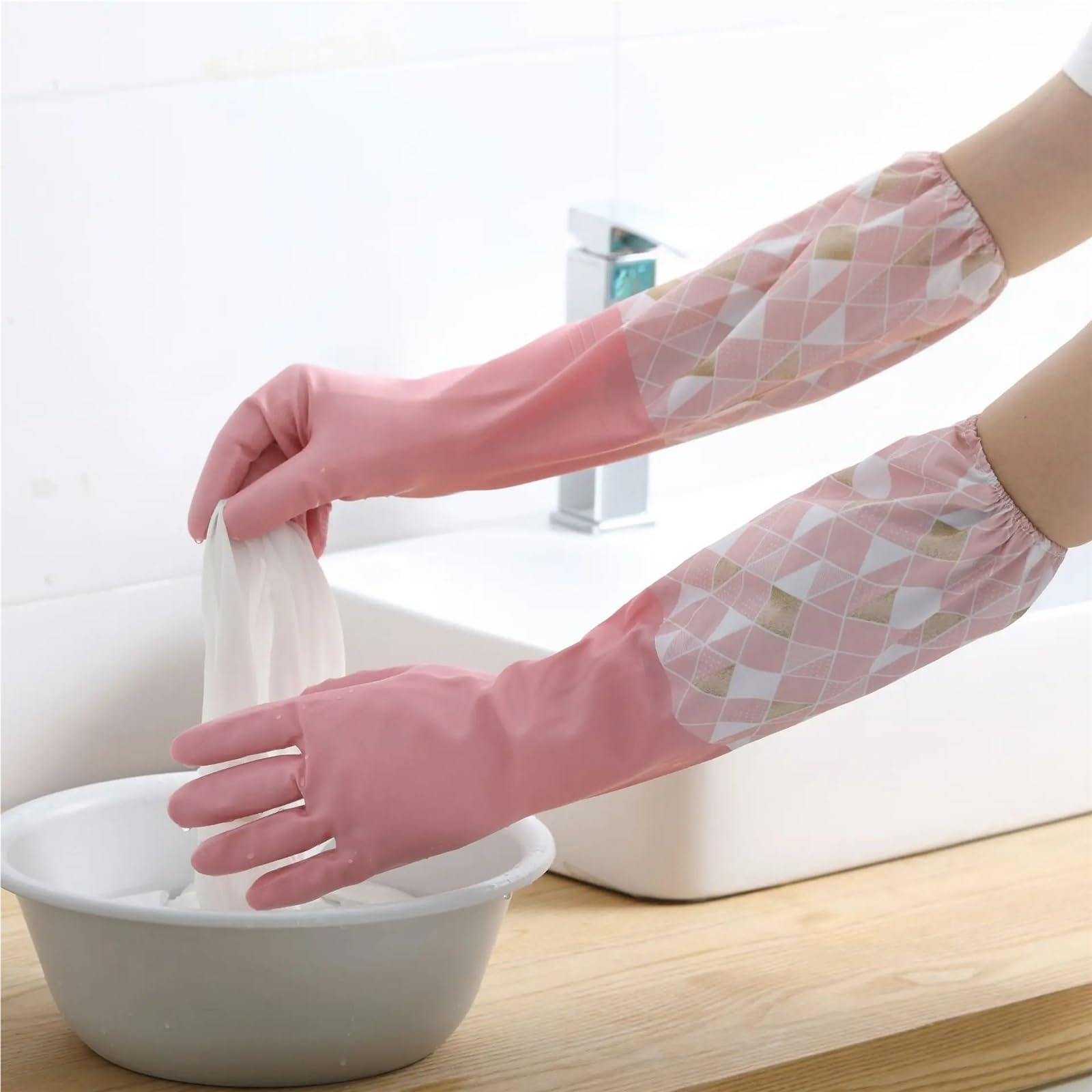 Guantes Limpieza Guantes de terciopelo for lavar platos en invierno, resistentes for las tareas cocina, gruesos for la limpieza, impermeables for ropa