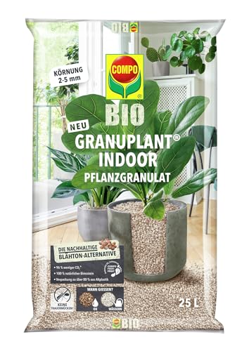 COMPO BIO GRANUPLANT INDOOR Drainage- und Pflanzgranulat – 100 Prozent natürlicher Bimsstein – nachhaltige Alternative zu Blähton – 25 Liter
