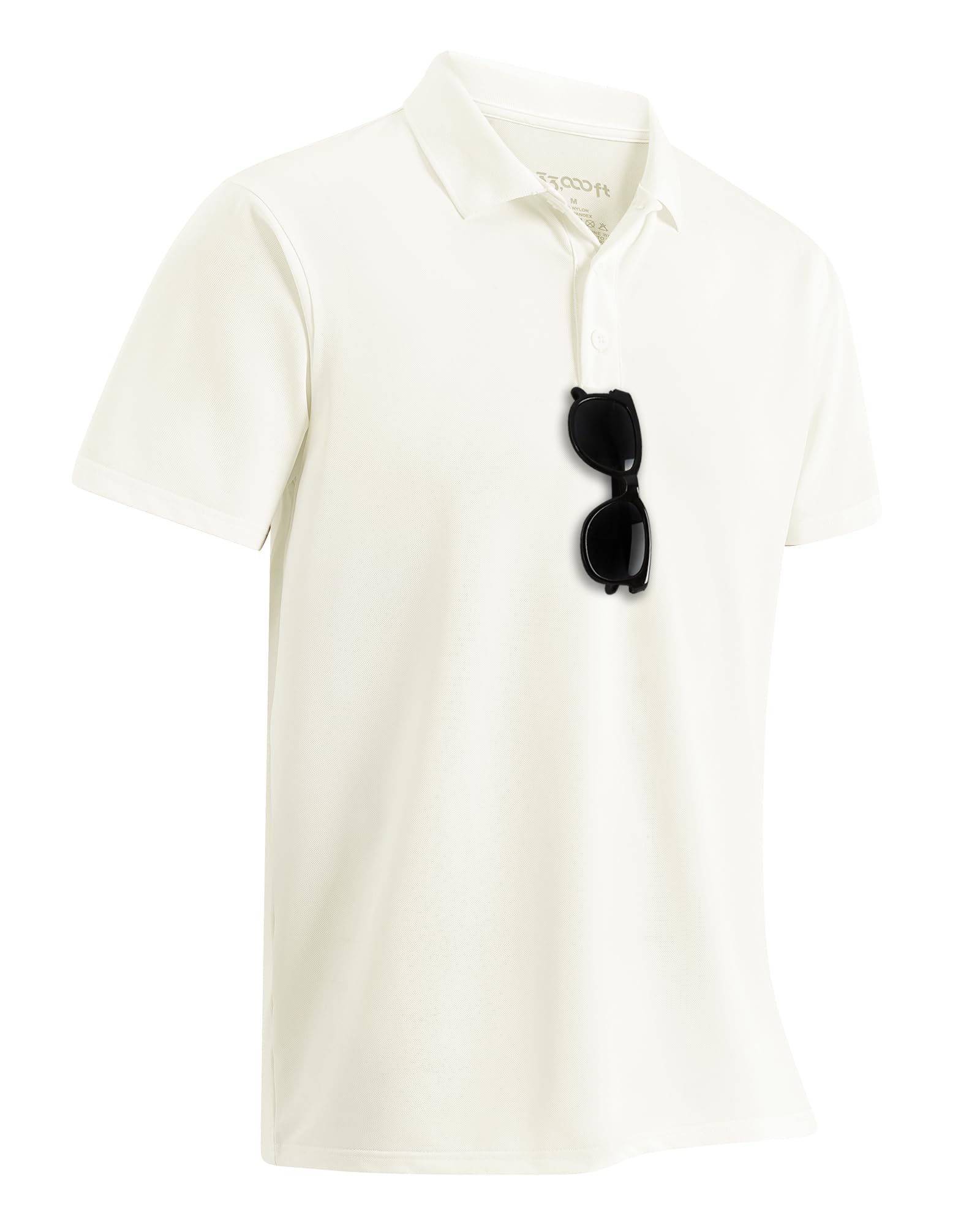 33,000ft Polo Homme Chemise de Golf Protection Solaire UPF50+ T-Shirt d'été à Manches Courtes Séchage Rapide Performance Chemise de Sport Extérieur Polo Chemise de Golf Tennis