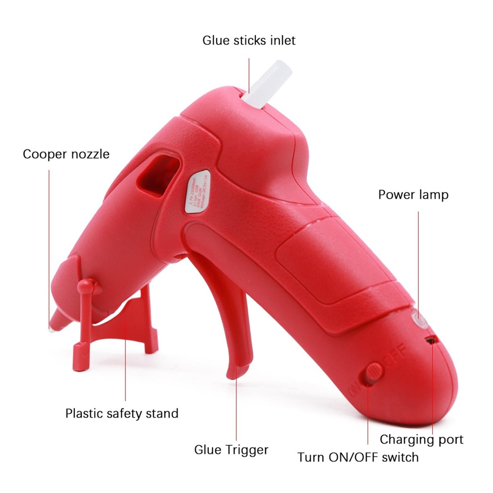 Pistolet Do Kleju Na GorąCo 3.7V Bezprzewodowy Pistolet Do Klejenia Na Gorąco 20 Sztuk 7x100mm Kleje W Sztyfcie USB Akumulator Bezprzewodowy Pistolet Do Klejenia Narzędzie Do Naprawy Domu DIY Prezent(