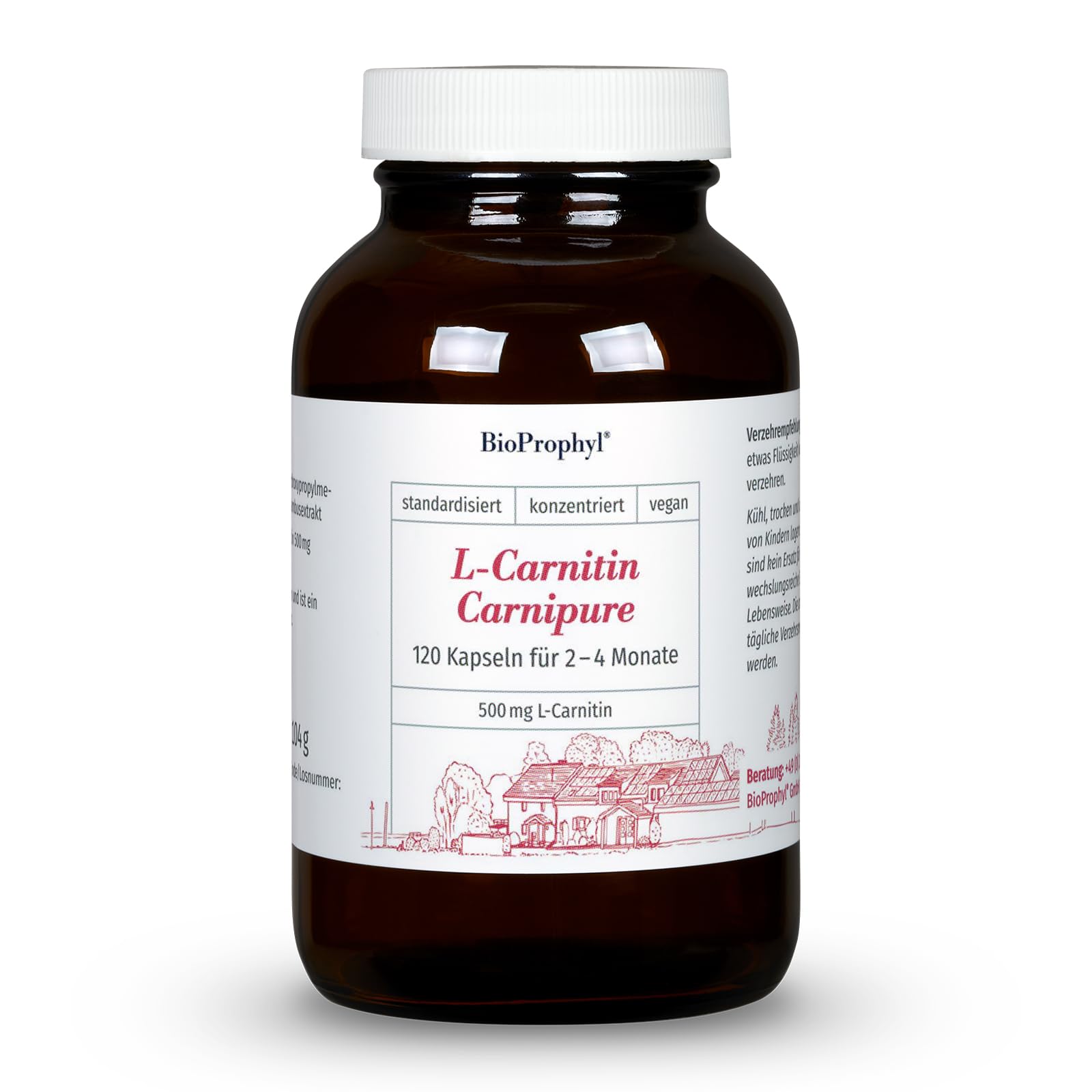 L-Carnipure Carnitin mit Lonza Gütesiegel - 100% reines L-Carnitin - 120 Kapseln