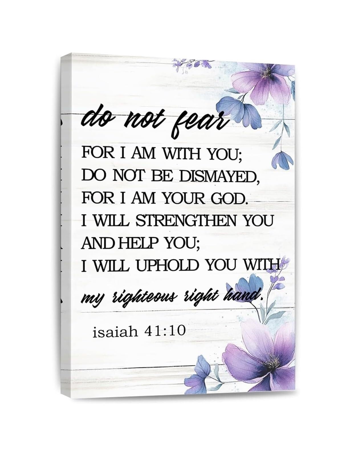 REIUAFWYGV Do Not Fear Bible Verse Poster Isaiah Scripture Inspiration Canvas Wall-Art For Home Office Living Room Christian Decor