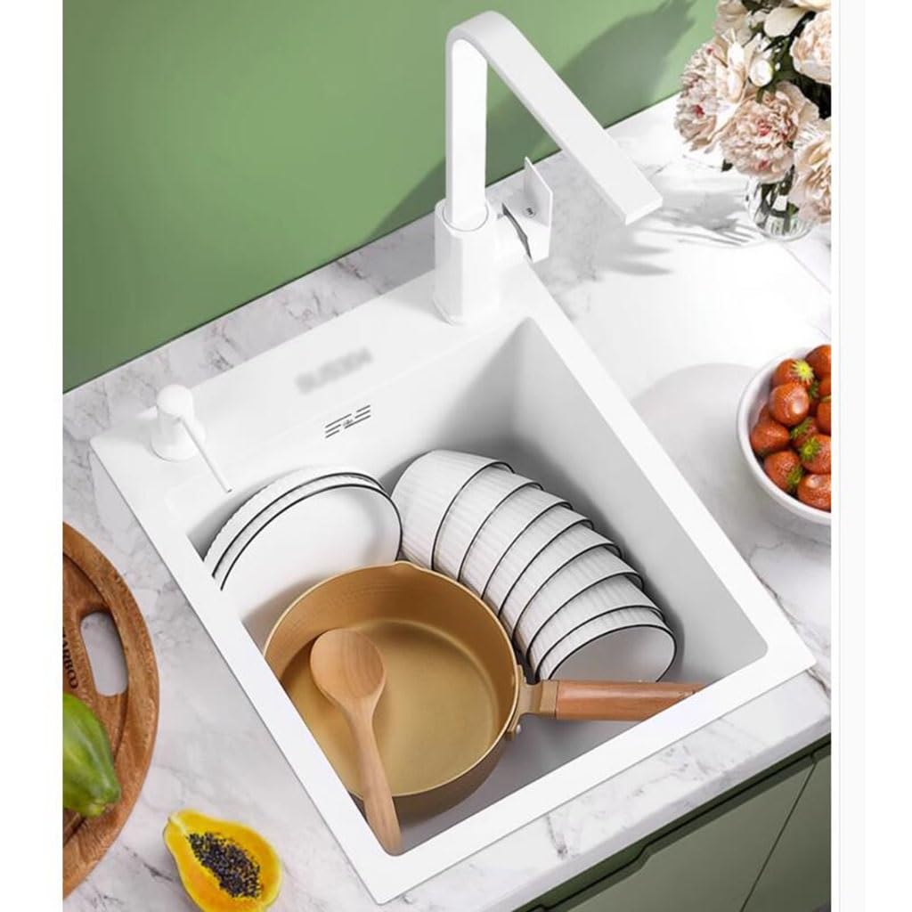 Amazon.co.jp: キッチン用設備 サイフォンシンク 省スペースの白い