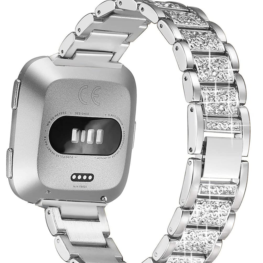 ibasenice Cinturino da Polso con Diamanti per 3, Set da 2 Pezzi in Lega di Zinco Resistente All’usura e Alte Temperature, Cinturini Ricambio Eleganti per Uomo e Donna, Decorativi Rosa