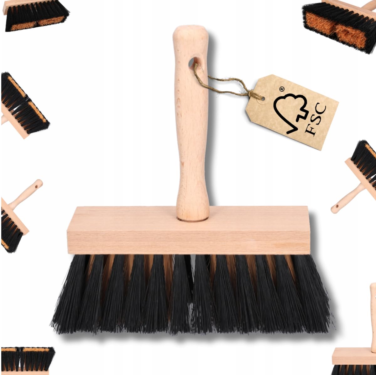 ToolSpace Brush Muddle 170 mm, Masonry speckles, for mashing plasters masses, binders, priming, Natural bristles, Erognomic