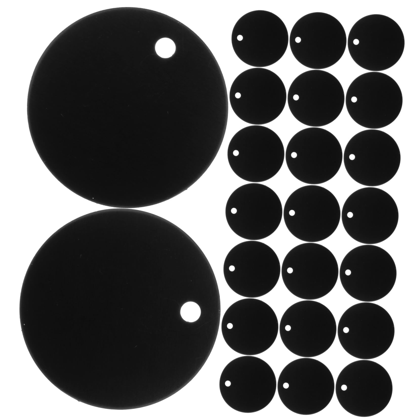TEHAUX 250pezzi Targhette Identificative Alluminio Per Animali Domestici Medagliette Rotonde Fatte Per Incisione Accessori Personalizzabili Per Cuccioli e Cani Colore Nero