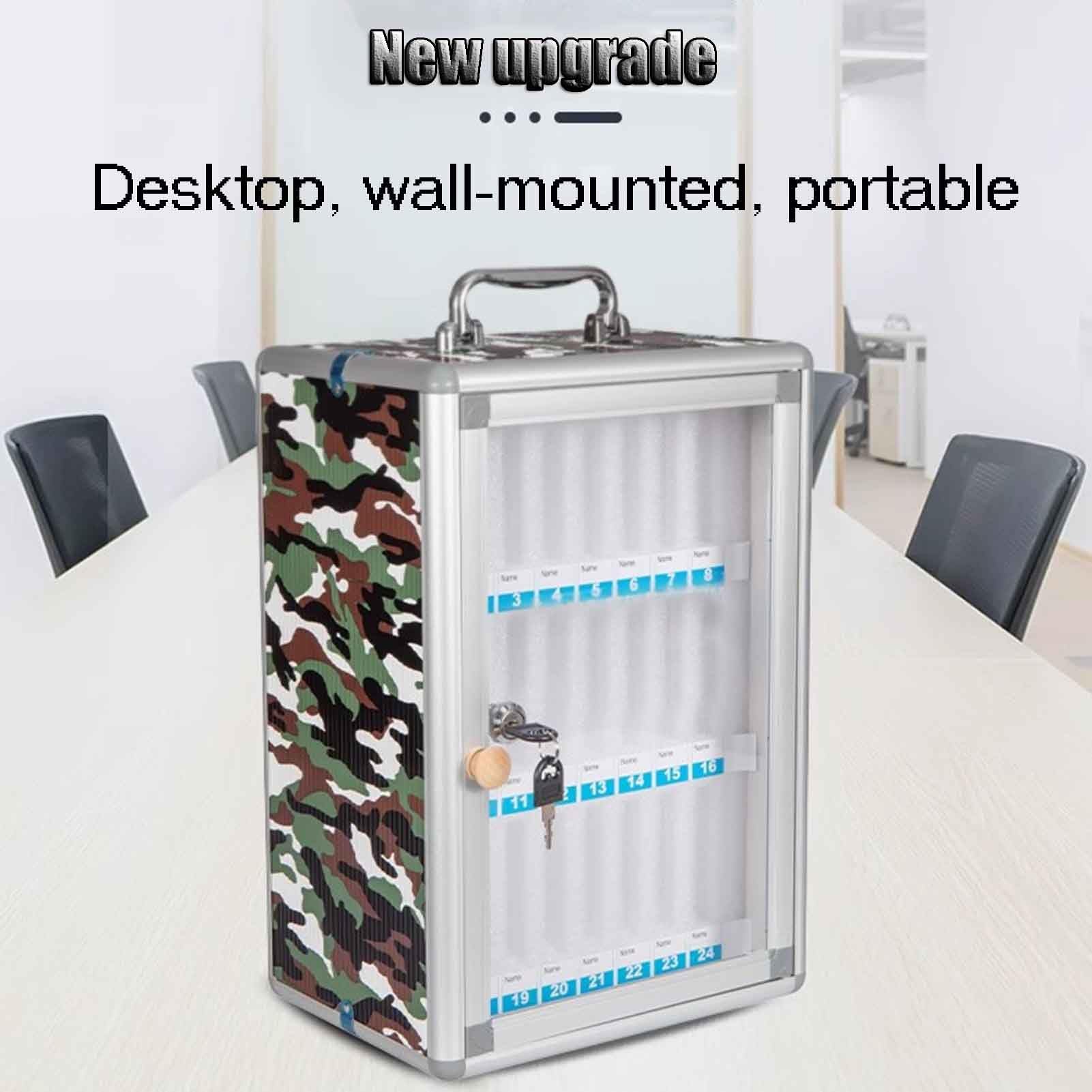 Handysafe mit mehreren Fächern Tragbar und wandmontierbar Aluminium(36-bit)