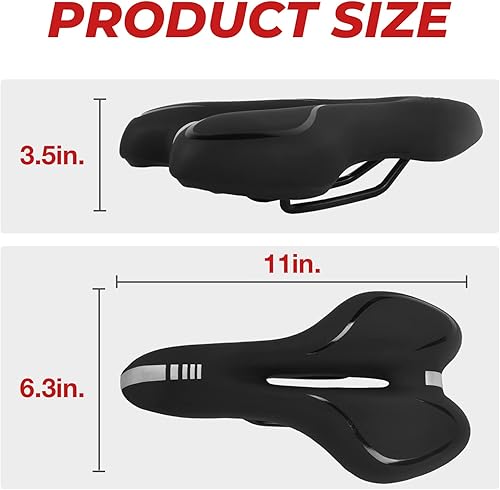 Miniatura 2 de DAWOT Cómodo cojín de asiento de bicicleta ancho acolchado para ejercicio y bicicleta de carretera cómodo cojín de asiento de bicicleta para hombres