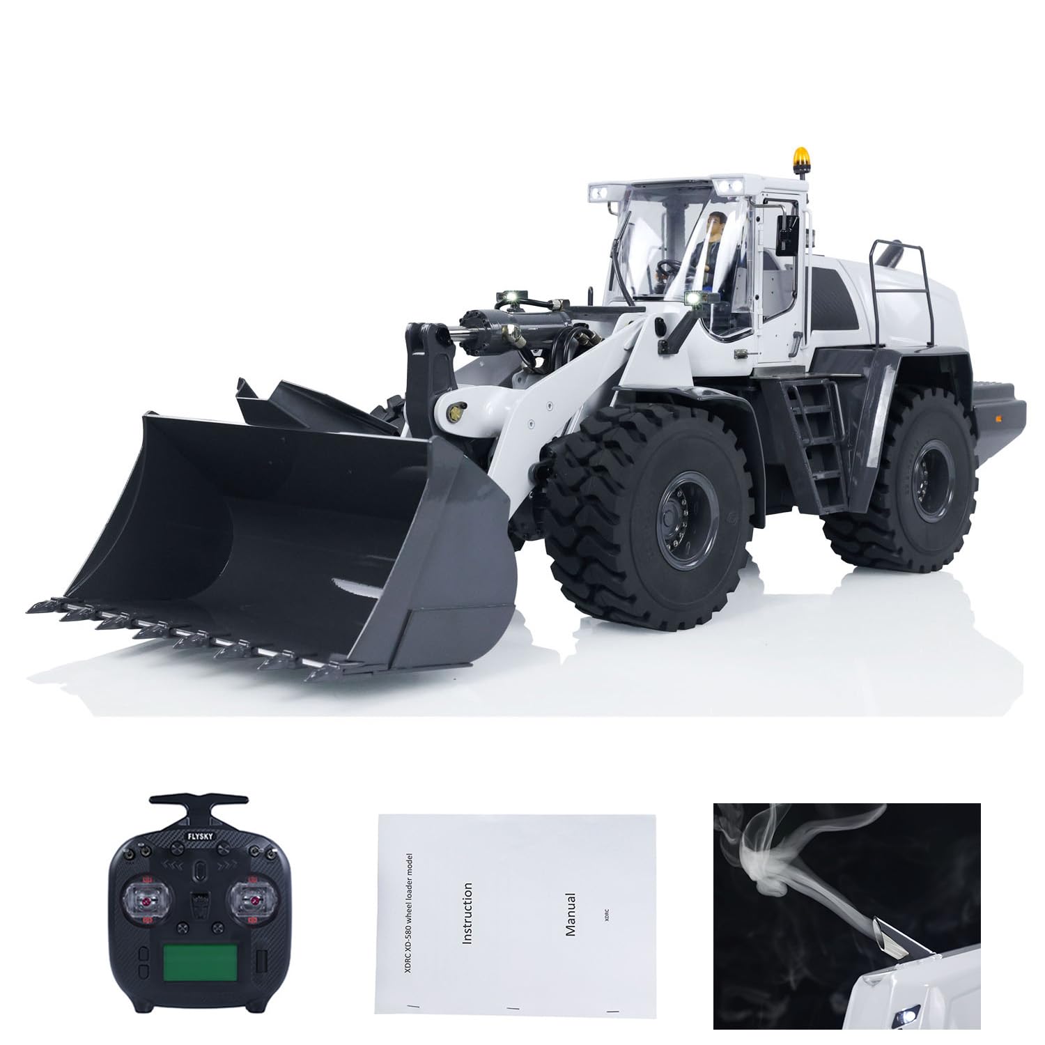 TOUCAN RC HOBBY XDRC Metal 1/14 Remote Control Hydraulic Loader 580 RC Cars Model Smoke Sound
